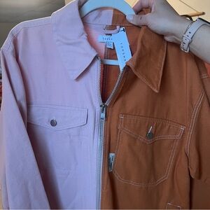 Topshop Pink and Orange Colorblock Jacket